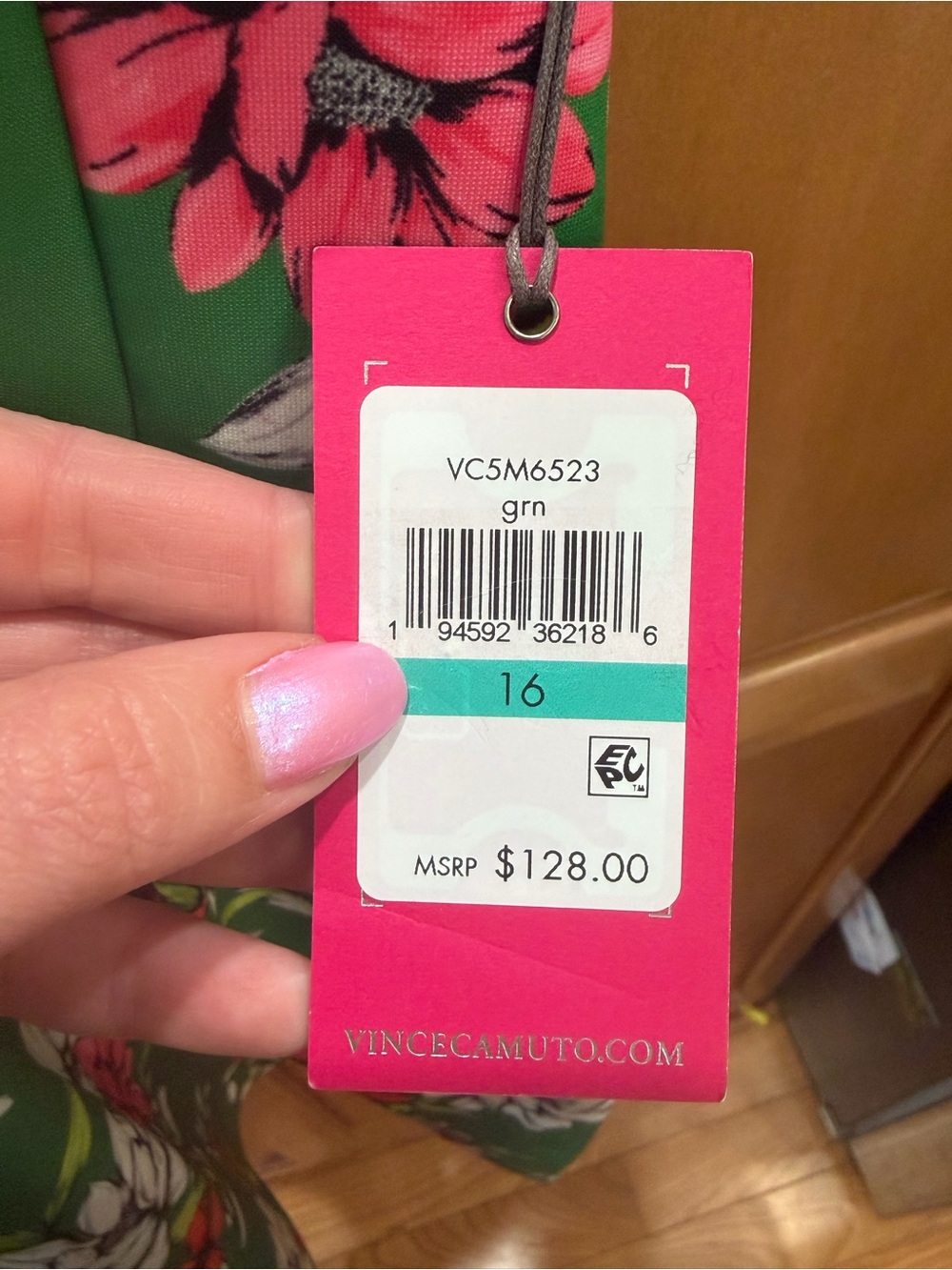 Vince Camuto | Green Floral Sleeveless Mini Dress - Picture 7 of 10